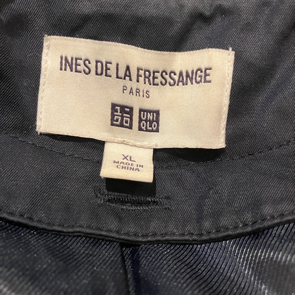 Uniqlo/Ines de la Fressange Navy Blue Double-Breasted Trench Coat - Picture 3 of 10